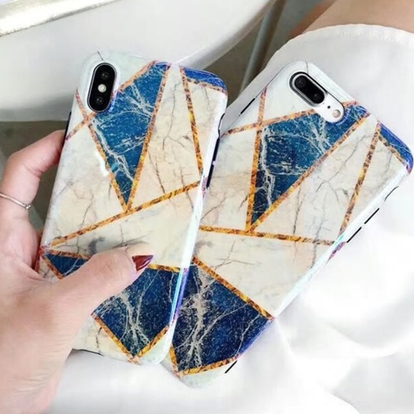 *NEW iPhone X/XS Glossy Geometric Marble Case - Picture 5 of 7